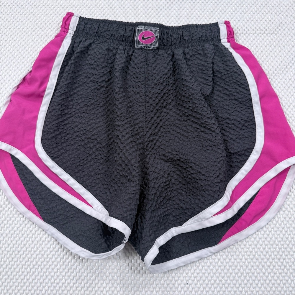 Vintage Nike Athletics Women's Running Shorts Gray Pink Y2K Size XS